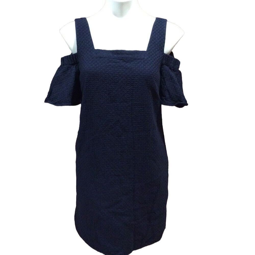 J. Crew Navy Blue Cold Shoulder Dress sz S